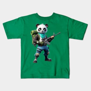 Fortnite-inspired panda design Kids T-Shirt